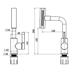 Смеситель для кухни Rush Tinos однорычажный с поворотной лейкой, черный (арт. TI3732-17Black)