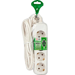 Удлинитель электрический ЭРА UDL-16-430-E Greenline, 4 розетки с заземлением, 3 м, ПВС 3x1 мм²