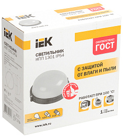 Светильник IP54 60W E27 IEK НПП1301, белый, круглый, LNPP0-1301-1-060-K01