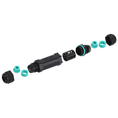 Коннектор кабельный ЭРА NO-224-673 разъёмный безвинтовой прямой, 3 pin 0,5-2,5 мм2, IP68