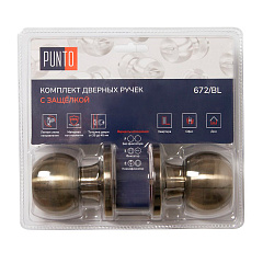 Ручка защелка Punto DK672/BL AB-PS (без фик.) бронза