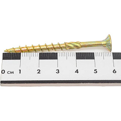 Саморез конструкционный потайной Torx по дереву, желтый цинк, 5х60 мм (10 шт)