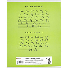 Тетрадь школьная №1 School, косая линия, интенсив зеленый, А5, 12 л
