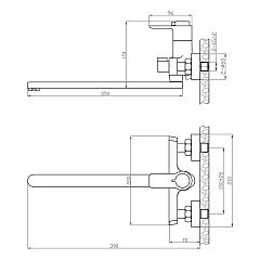 Термостатический смеситель для ванной и душа с длинным изливом, одноручный, Rossinka RS50-32