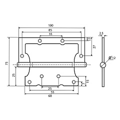 Петля накладная Фабрика замков, E-2BB-100 BB, черный
