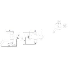 Смеситель для ванны и душа Rush Melos с коротким изливом, графит, однорычажный (арт. SUS1101-44Grey)