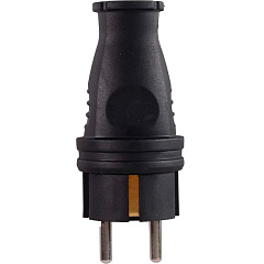 Вилка прямая Вихрь с заземлением, каучук, IP44, 16А, 250В, 73/12/1/5