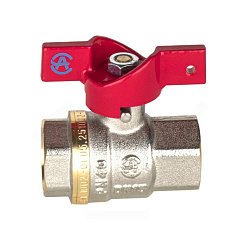 Кран шаровой латунный, ручка бабочка, внутренняя-внутренняя резьба, Aquasfera Euro 109-0411, PN40, 1/2"