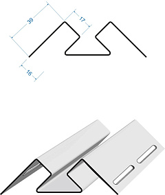 Угол внутрений Docke 3000 мм шоколад