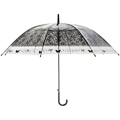 Зонт-трость полуавтоматический Рыжий кот, Basic, эва, черный, 90 см