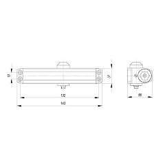 Доводчик дверной Ajax (Аякс) DCTR15-60 (TDR-60), 15-60 кг, AL алюминий