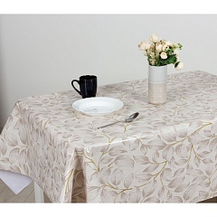 Клеенка Mirror, ПВХ, на нетканной основе, 140 см, Бежевый стебель