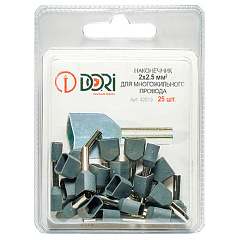 Наконечник втулочный изолированный Dori НШВИ-2 2x2,5 мм2, 25 шт