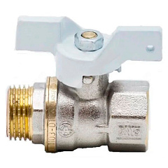 Кран шаровой латунный, ручка бабочка, внутренняя-наружная резьба, Aquasfera Standard 107-5151, PN40, 1/2"