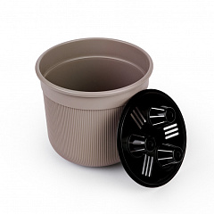 Горшок для цветов с дренажной вставкой Сканди, 2 л, какао