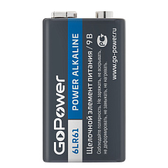 Батарейка щелочная GoPower Alkaline 6LR61 - BL1 / Крона, 9V (1 шт)