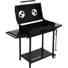 Переносной мангал-гриль на колесах Boyscout 61616, 122x49x90 см (с 2 столиками, крышкой, термометром, дровницей и кочергой)