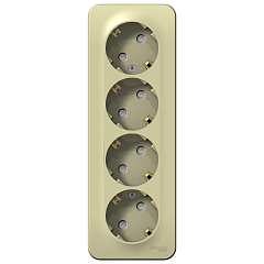 Розетка Schneider Electric, Blanca, 3 местная, с заземлением, открытой установки, со шторками, бежевый, 16А 250В