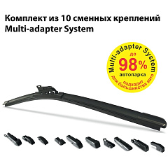 Щетка стеклоочистителя бескаркасная Clim Art Supreme, 20"/51 см (10 адаптеров)