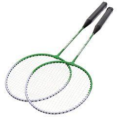 Ракетки для бадминтона 2 шт, 65х20 см, металл, чехол, Y9-300