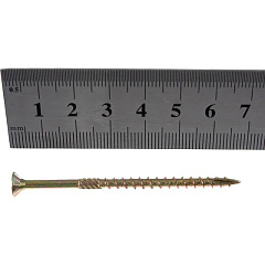 Саморез конструкционный потайной Torx по дереву, желтый цинк, 4х70 мм (10 шт)