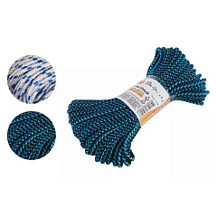 Шнур плетеный с сердечником высокопрочный цветной, диаметр 4 мм, 20 метров