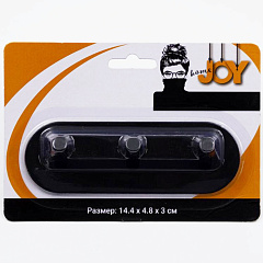 Крючок настенный тройной, черный, металл