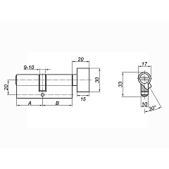Цилиндровый механизм Palladium, ZN 110 C ВК SN, 55х55 мм, матовый никель