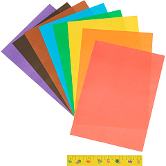 Бумага цветная Луч Школа творчества, А4,16 листов, 8 цветов, немелованная, в папке