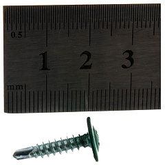 Саморез по металлу с прессшайбой со сверлом RAL 6005, темно-зеленый, 4,2x19 мм (30 шт)