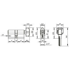 Цилиндровый механизм MaxPro7002Knob100mm(45+10+45) SN никель, 7 ключей, с вертушкой