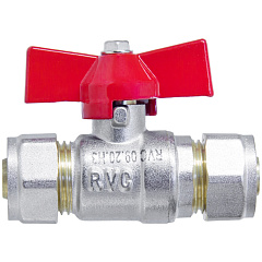 Кран шаровой под обжим, рукоятка бабочка, MPF (MasterProf) Aqualink ИС.080051, 16х16 мм