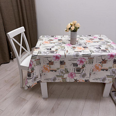 Клеенка Mirror, ПВХ, на нетканной основе, 140 см, Весенние цветы