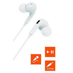 Наушники проводные GoPower GPHP06 AUX с силиконовыми уплотнителями, белые