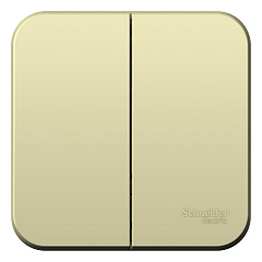 Выключатель Schneider Electric, Blanca, 2 клавишный, открытой установки, бежевый