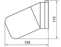 Светильник для сауны наклонный IP54 60W Е27 ТДМ НПБ400-1, 150х110 мм, белый, SQ0303-0049