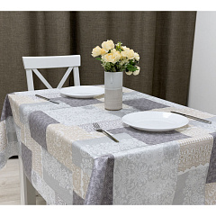 Клеенка Futura, ПВХ, на нетканной основе, 140 см, Валансьен серый