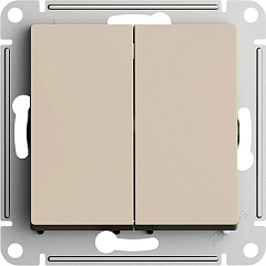 Выключатель 2-клавишный Systeme Electric AtlasDesign, песочный (ATN001251)