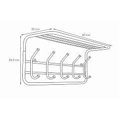 Вешалка с полкой 60 см, коричневая