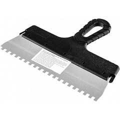 Шпатель зубчатый Sparta, пластмассовая ручка, зуб 6х6 мм, 250 мм