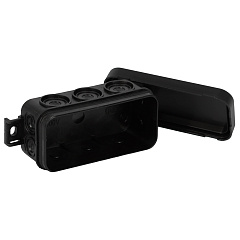 Коробка распаячная для открытой проводки Тусо RUVinil (IP54) 67091Ч, черная, 43x80x35 мм