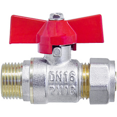 Кран шаровой под обжим, рукоятка бабочка, MPF (MasterProf) Aqualink ИС.080059, 16х1/2"