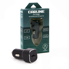 Адаптер автомобильный Carline, CH-1U21A, 1хUSB, 2.1А, 12/24В, черный
