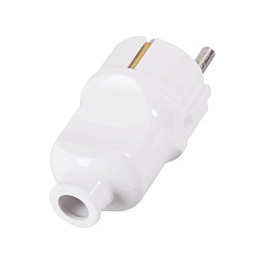 Вилка Вихрь, прямая, с заземления, белый, 16А, 250В