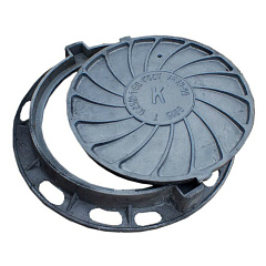 Люк чугунный для смотровых колодцев, тип Т (С250, тяжелый люк)