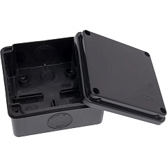 Коробка распаячная для открытой проводки Тусо RUVinil (IP66) 67250Ч с мембранами, 7 вводов, черная, 100x100x50 мм