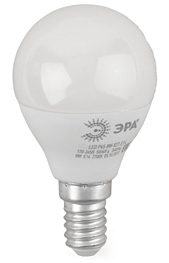 Лампа светодиодная Эра Red Line LED P45-8W-827-E14 R Е14 / E14, шар, 8 Вт, 640lm 2700К, Б0050697