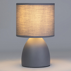 Настольная лампа Rivoli Debora 1хЕ14, 40 Вт, керамика, серая с абажуром Б0053454