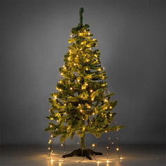 Елочная гирлянда с кольцом, 7 нитей по 1,8 метра, цвет теплый белый, не соединяется