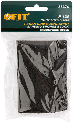Губка шлифовальная угловая алюминий-оксидная 100х70х25 мм Р120 FIT 38374